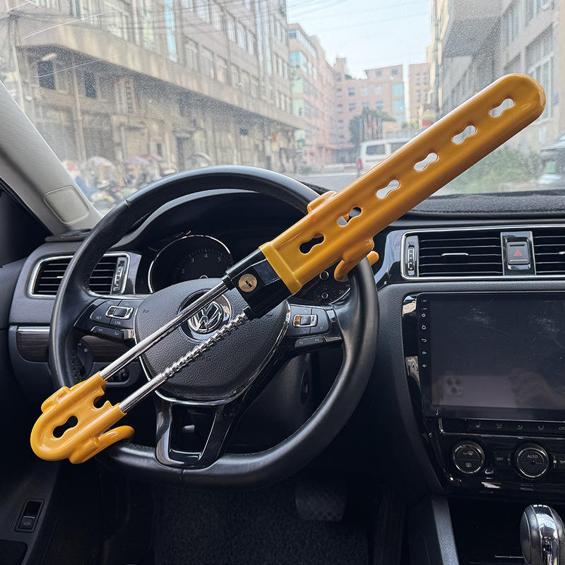 Vehicle Anti-Theft M<i></i>etal Steering Wheel Lock | Universal Double Hook Car Security Device